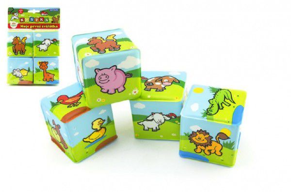 Teddies kostka moje první zvířátka 7 x 7 cm 4 ks v sáčku Teddies