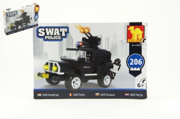 Teddies Dromader SWAT Policie 49441 Stavebnice Auto 206ks v krabici 32x21