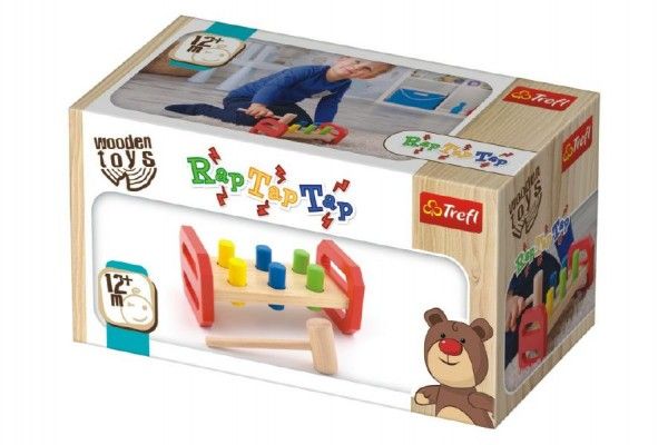 Wooden Toys Zatloukačka s kladívkem dřevěná v krabici 22