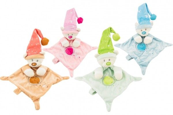 Teddies medvídek usínáček chrastítko plyš 40cm mix barev Teddies