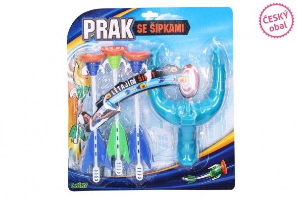 Prak 14x20cm + šipky s přísavkami 3ks plast na kartě Teddies