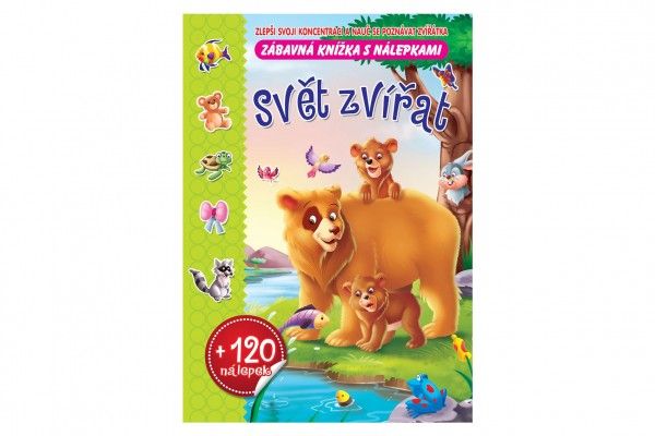 Knížka Svět zvířátek se samolepkami 120ks CZ verze 21x30cm Teddies