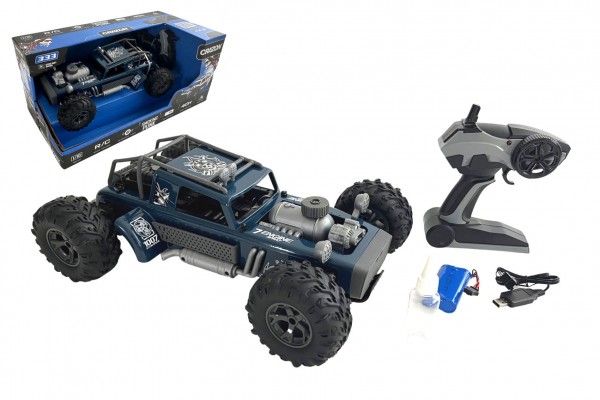 Auto RC buggy vypouštějící páru plast 38cm modré 2