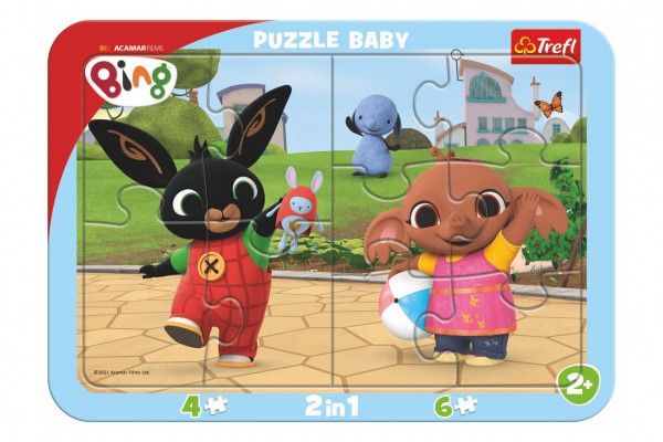 Puzzle deskové 2v1 Králíček Bing 10 dílků 33x23cm ve fólii 24m+ Teddies