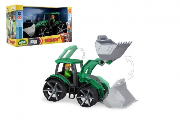 Auto Truxx 2 traktor se lžící plast 32cm s figurkou v krabici 37x22x16cm 24m+ Teddies