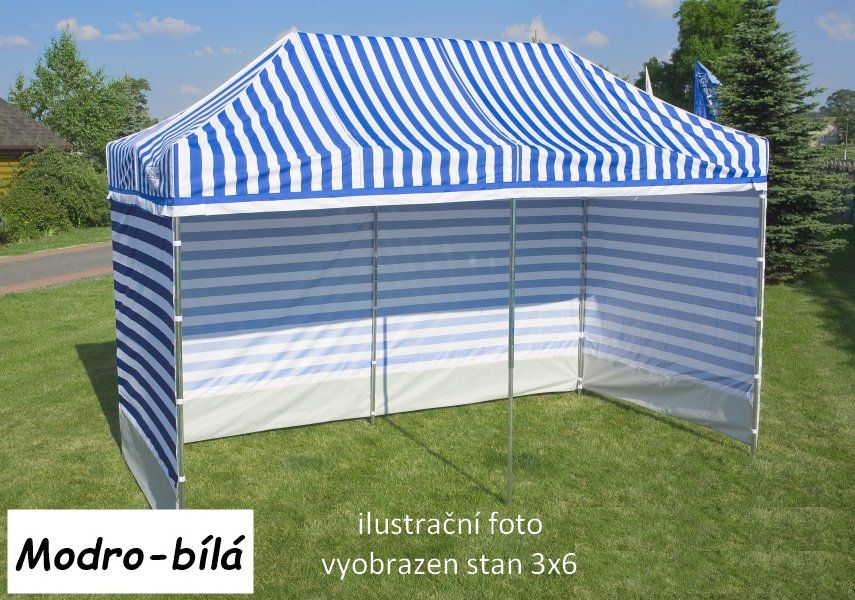 Tradgard PROFI STEEL 57110 Zahradní párty stan 3 x 6 - modro-bílá Tradgard