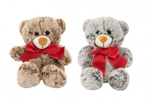 Medvěd sedící s mašlí plyš 18cm 2 barvy 0+ Teddies