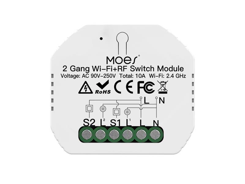 Smart ovladač osvětlení MOES Switch Module MS/104B/Bluet. WiFi Tuya - rozbaleno - mírné pošk.obalu