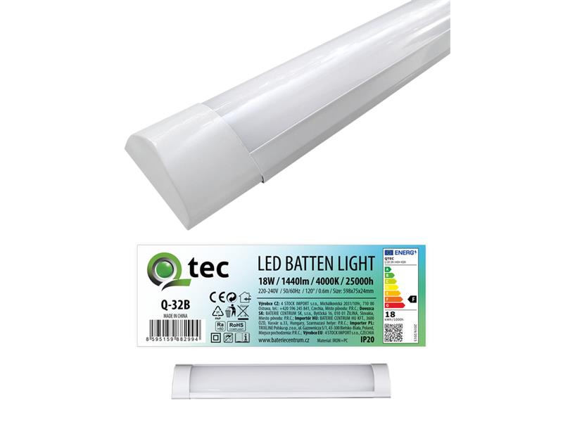 Svítidlo pod linku QTEC Q-32B 18W LED BATTEN LIGHT