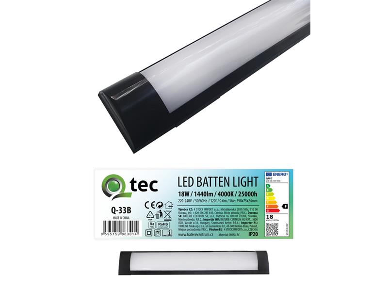 Svítidlo pod linku QTEC Q-33B 18W LED BATTEN LIGHT