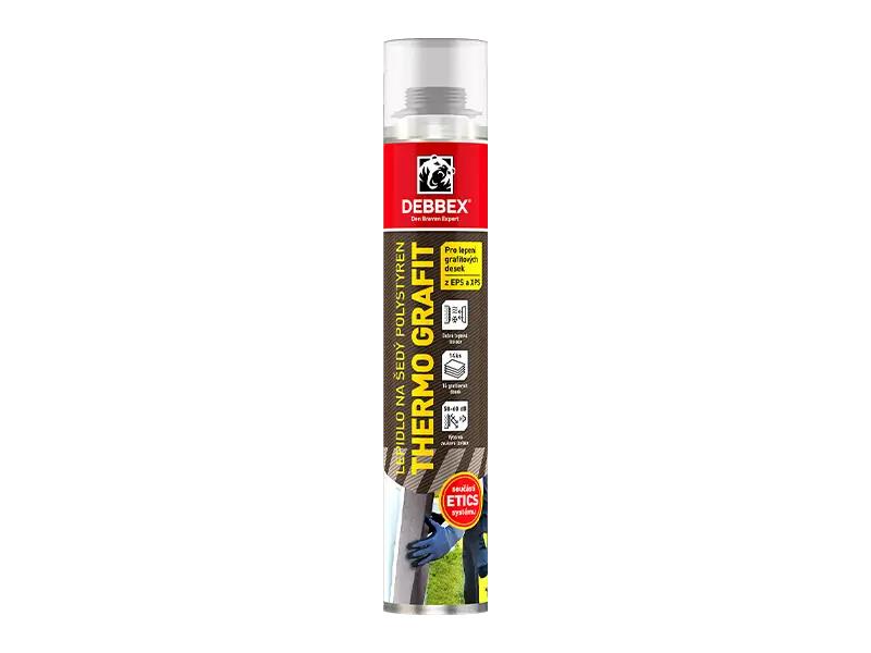 Lepidlo na šedý polystyren DEN BRAVEN DEBBEX THERMO GRAFIT pistolové 750ml